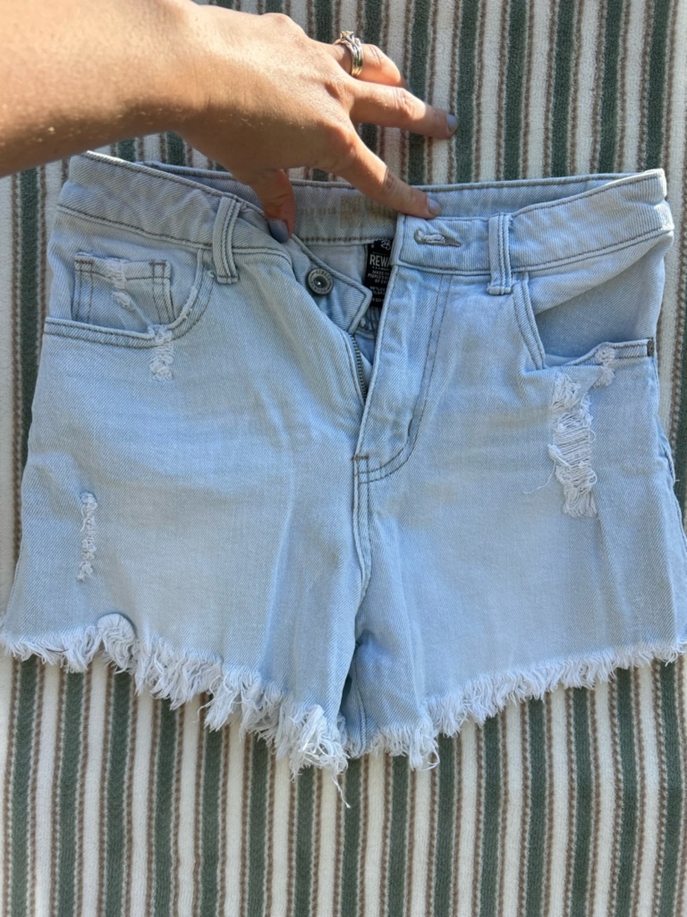 Rewash light wash shorts